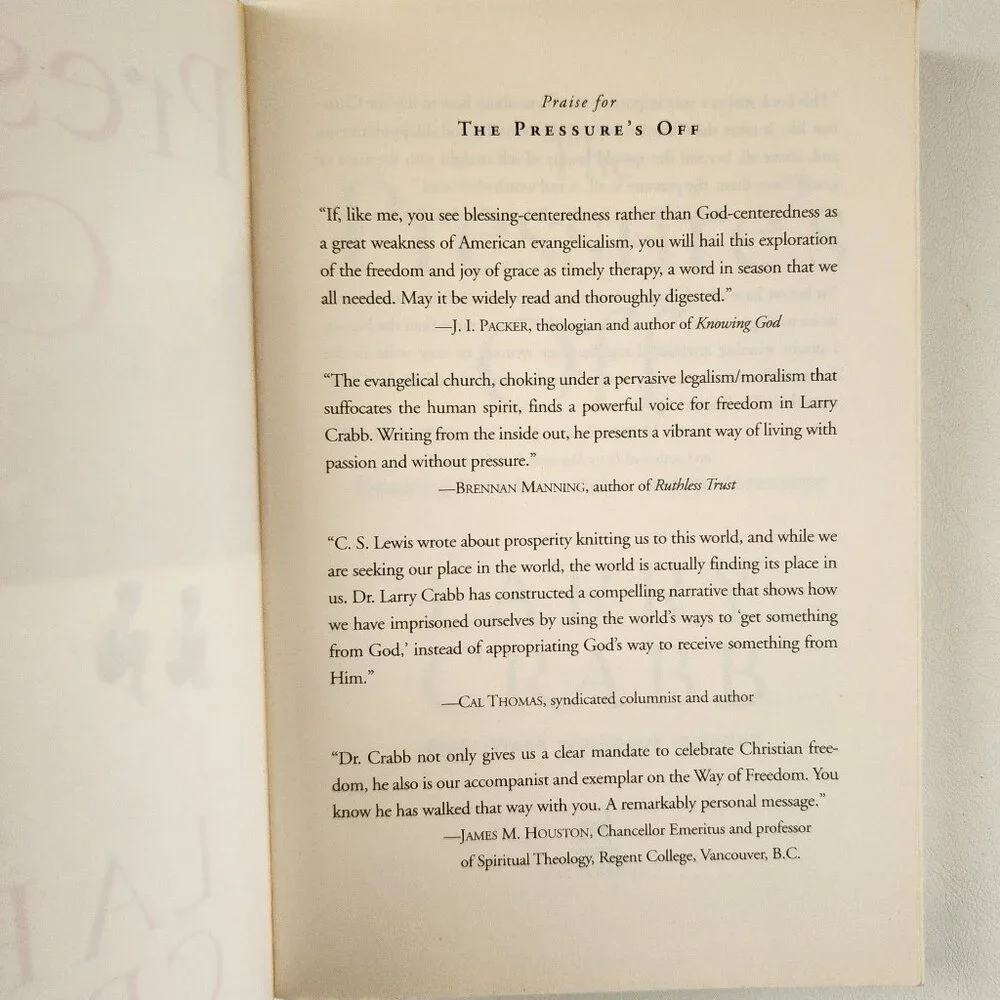Pressure's Off: Breaking Free from Rules and Performance by Larry Crabb